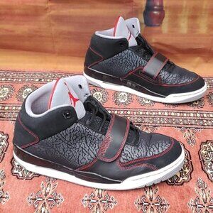 Air Jordan V IV III Youth Lace Up Strap Sneakers Black Red Size US 5Y  EU 37.5
